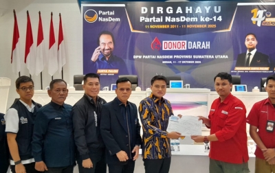 Sambut HUT ke–14, DPW NasDem Sumut Gelar Donor Darah dan Berbagai Kegiatan