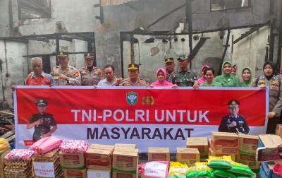 Wujud Kepedulian, Polres dan Kodim 0108 Serahkan Bantuan Korban Kebakaran di Aceh Tenggara