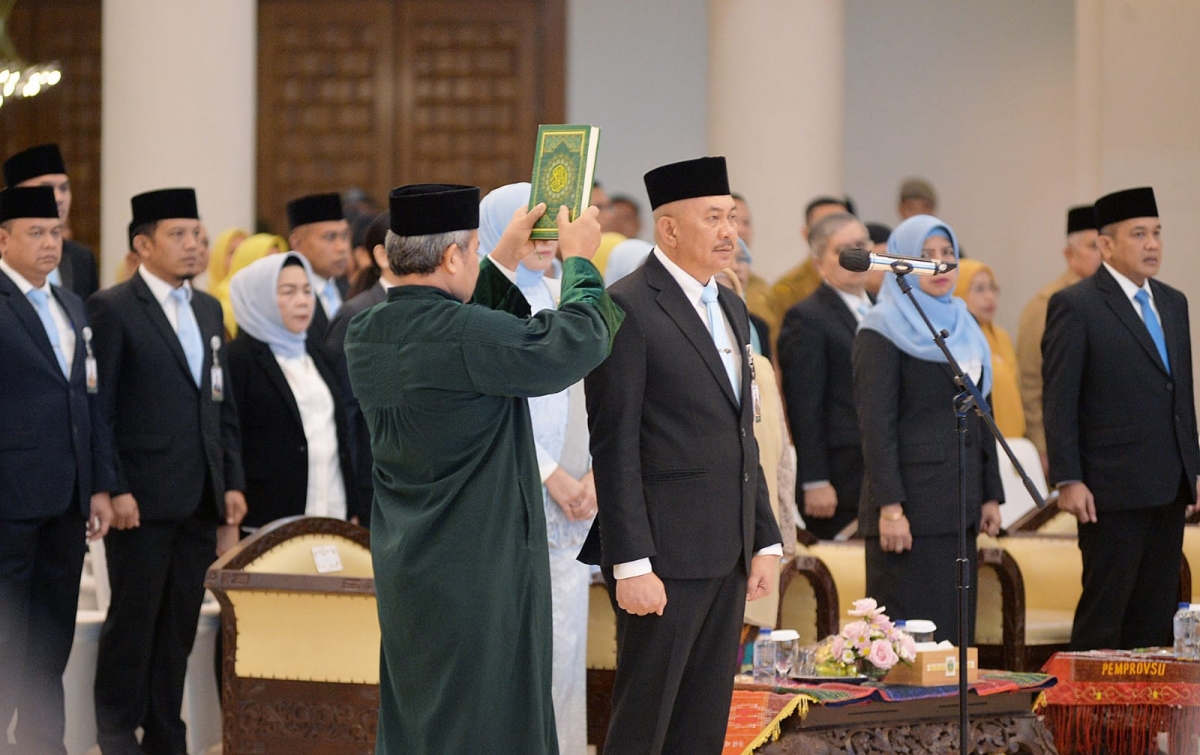 Bobby Nasution Lantik Sulaiman Harahap Jadi Pj Sekdaprov Sumut, Tekankan Kerja Kolaboratif antar OPD