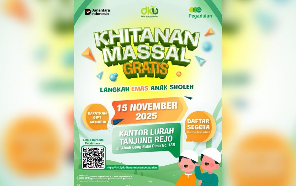 Catat Tanggalnya! Khitan Massal Gratis di Pegadaian Syariah Cabang Setiabudi