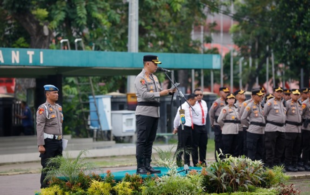 Kapolrestabes Medan Pimpin Apel Kesiapan Tanggap Darurat Bencana Hidrometeorologi 2025