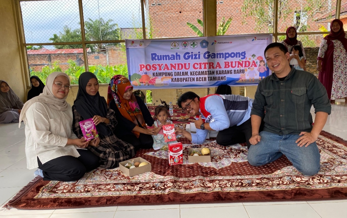 Hari Kesehatan Nasional, Pertamina EP Rantau Dukung Rumoh Gizi Gampong Atasi Stunting