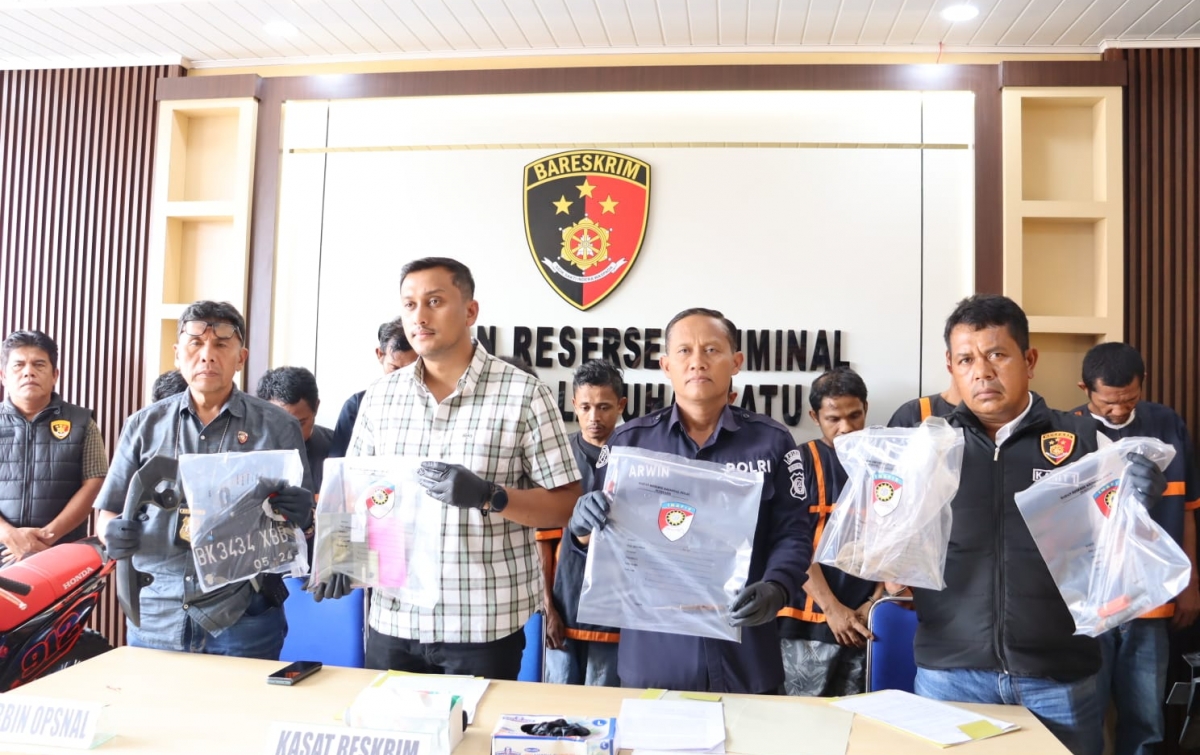 Polres Labuhanbatu Bongkar Komplotan Curanmor, 9 Pelaku Ditangkap Bersama 6 Unit Sepeda Motor