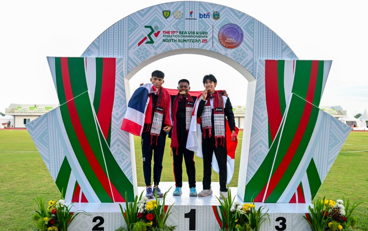 Hari Pertama Kejuaraan Atletik U18 & U20 Asia Tenggara di Sumut, Indonesia Tempati Posisi Kedua