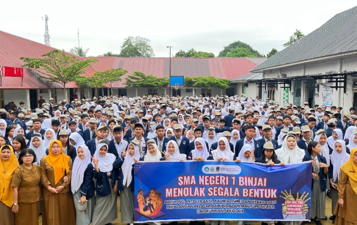 Densus 88 Satgaswil Sumut dan Dinas Pendidikan Provinsi Sumatera Utara Gelar Deklarasi Serentak di 207 Sekolah