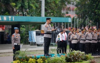 Kapolrestabes Medan Pimpin Apel Kesiapan Tanggap Darurat Bencana Hidrometeorologi 2025