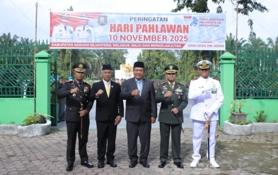 Forkopimda Asahan Peringati Hari Pahlawan dengan Upacara dan Ziarah di TMP Kisaran