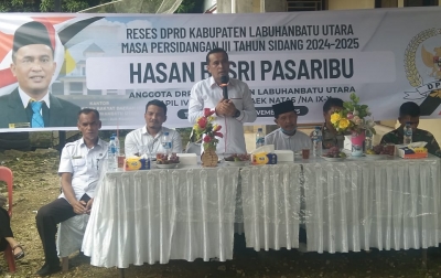 Hasan Basri Pasaribu  Anggota DPRD Labura Reses di Desa Sibito