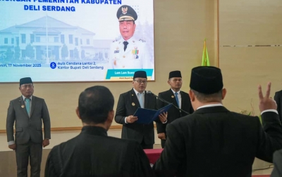 Bupati Asri Luddin Lantik Staf Ahli Ekbang dan 3 Pejabat Adminstrator: Jabatan Amanah Harus Dipertanggungjawabkan