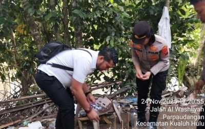 Polsek Kualuh Hulu Grebek Sarang Narkoba di Kualuh Selatan