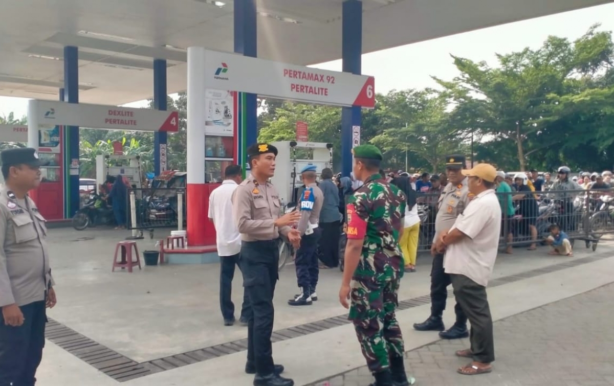 Polsek Pantai Cermin dan Koramil Cek Stok BBM, Perkuat Mitigasi Pasca Banjir