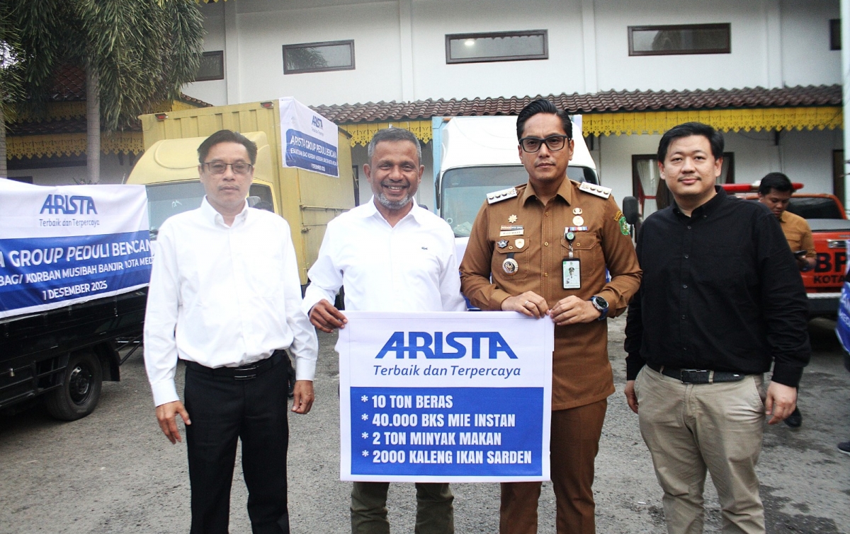 Arista Group Salurkan 10 Ton Beras dan Ribuan Paket Sembako untuk Korban Banjir di Kota Medan