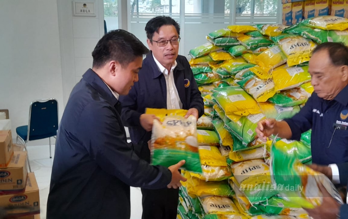 NasDem Sumut Kirim 10 Ton Beras dan Logistik ke Sibolga dan Tapanuli Tengah