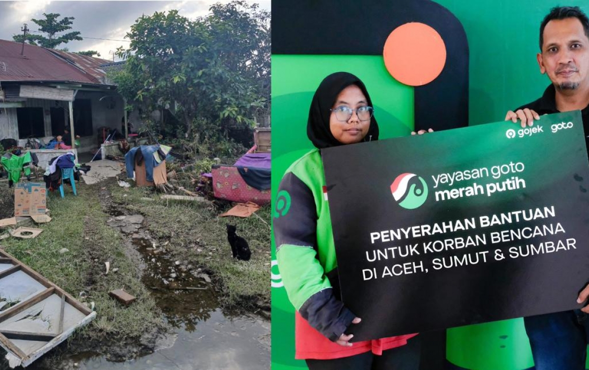 GoTo dan Yayasan GoTo Merah Putih Salurkan Bantuan Tanggap Banjir Bagi Ribuan Mitra Pengemudi di Sumatra