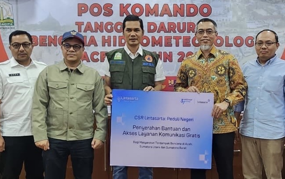 Lintasarta Salurkan Dukungan Digital dan Bantuan Kemanusiaan ke Wilayah Terdampak Bencana di Sumatera