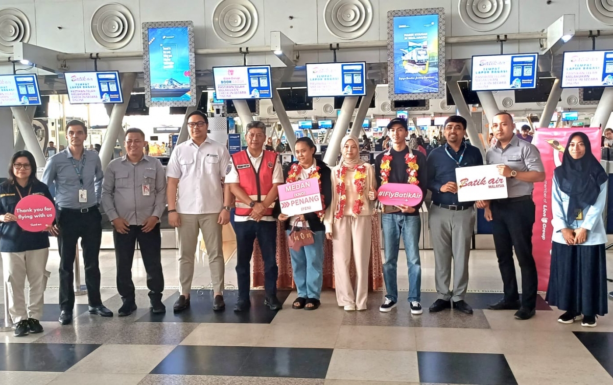 Hubungkan Pariwisata 2 Negara, Batik Air Malaysia Terbang Perdana dari Kualanamu