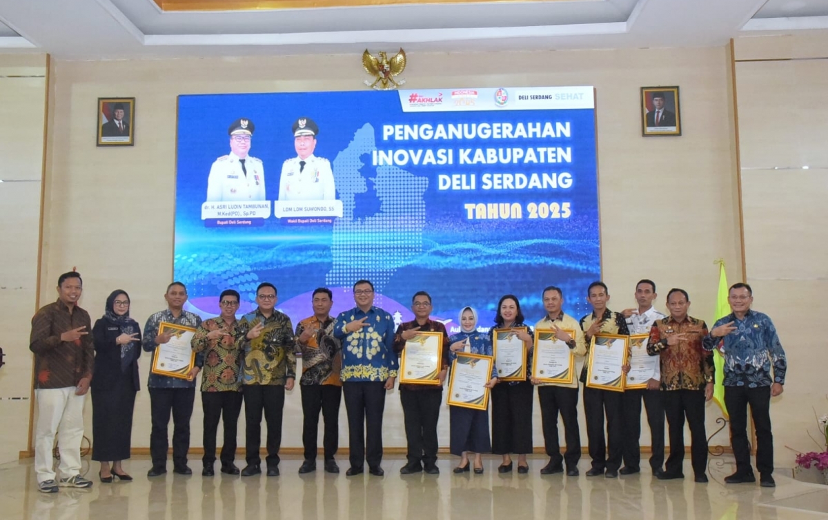 Penganugerahan Inovasi 2025, Deli Serdang Level Tertinggi Inovasi di Sumatera Utara