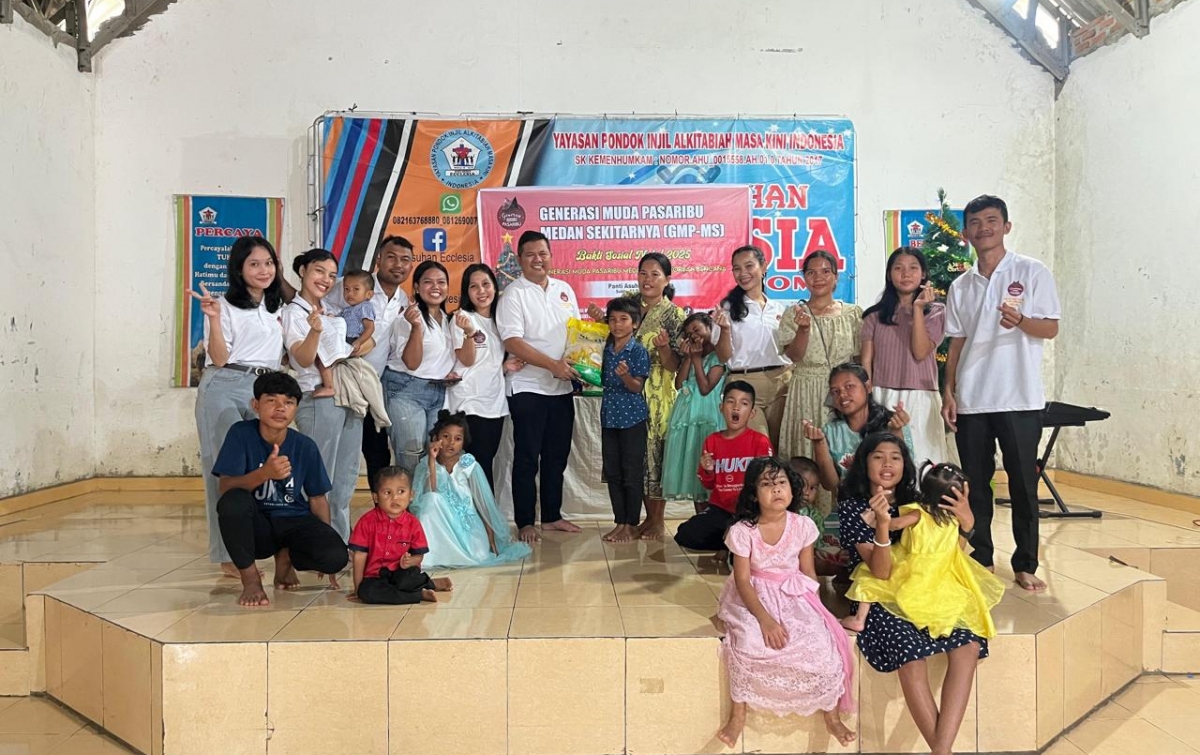 Peduli Korban Bencana, Generasi Muda Pasaribu Medan Berikan Bantuan ke Panti Asuhan Ecclesia