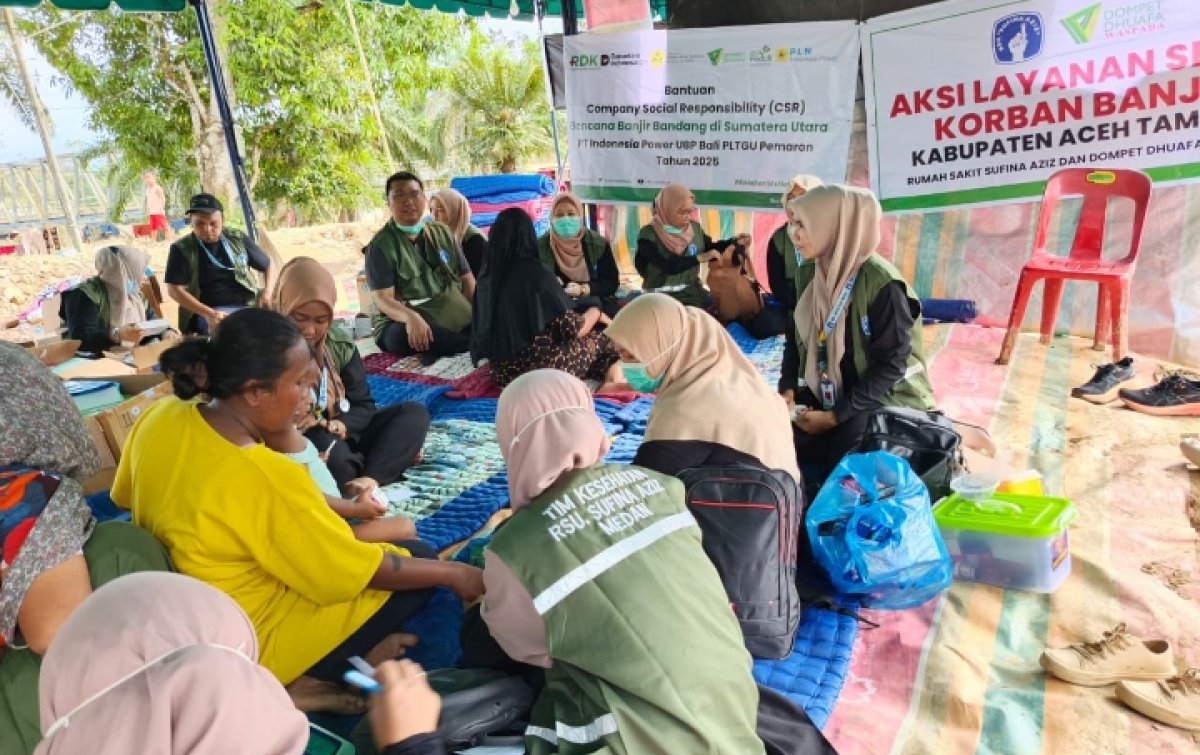 RSU Sufina Aziz Medan dan Dompet Dhuafa Waspada Gelar Pengobatan Gratis untuk Korban Banjir Bandang di Aceh Tamiang