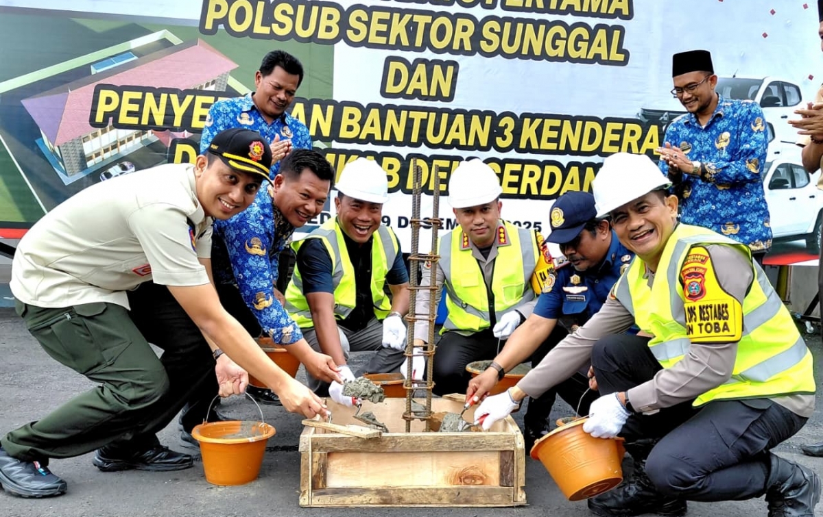 Apresiasi Polrestabes Medan, Wabup Deli Serdang Serahkan Bantuan Kendaraan Operasional
