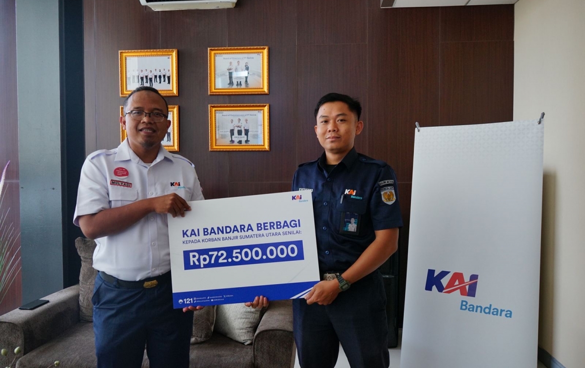 KAI Bandara Salurkan Bantuan Banjir Senilai Rp72,5 Juta untuk Karyawan