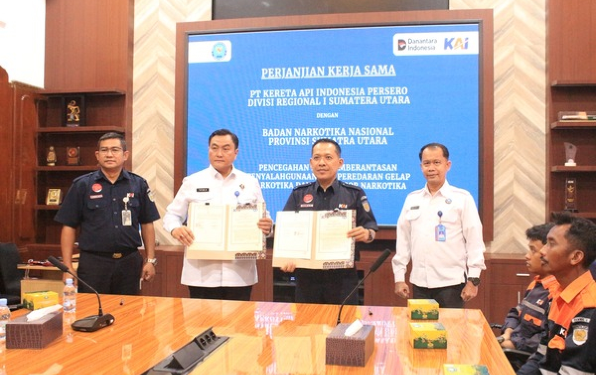 BNNP Sumut Jalin Kerjasama Dengan PT KAI Divre I Sumut