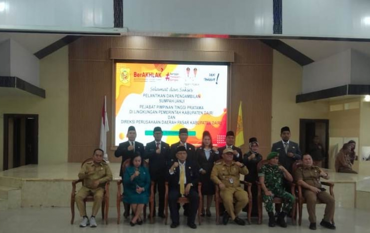 Bupati Dairi Lantik 7 Pejabat Hasil Selter, Jaspin Sihombing Kadis Pendidikan