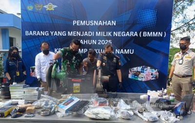 Lindungi Masyarakat, BC Kualanamu Hancurkan Barang Ilegal Berbahaya