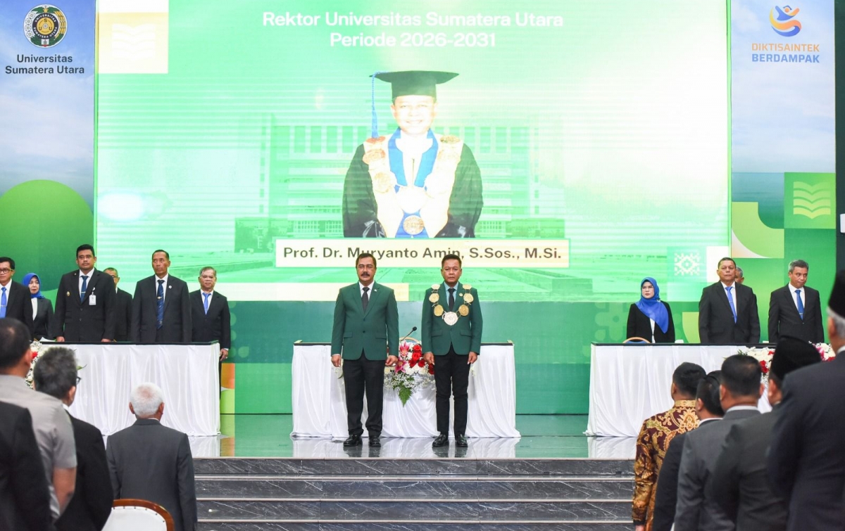 Prof Muryanto Amin Dilantik Kembali Sebagai Rektor USU Periode 2026-2031