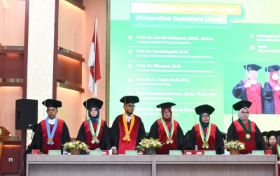 Rektor USU Kukuhkan Enam Guru Besar Tetap