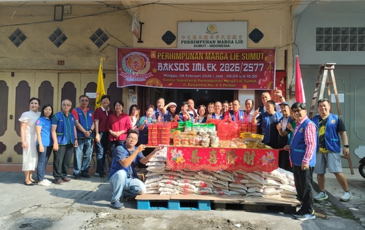 Sambut Imlek 2026, Perhimpunan Marga Lie Sumut Salurkan 150 Paket Sembako