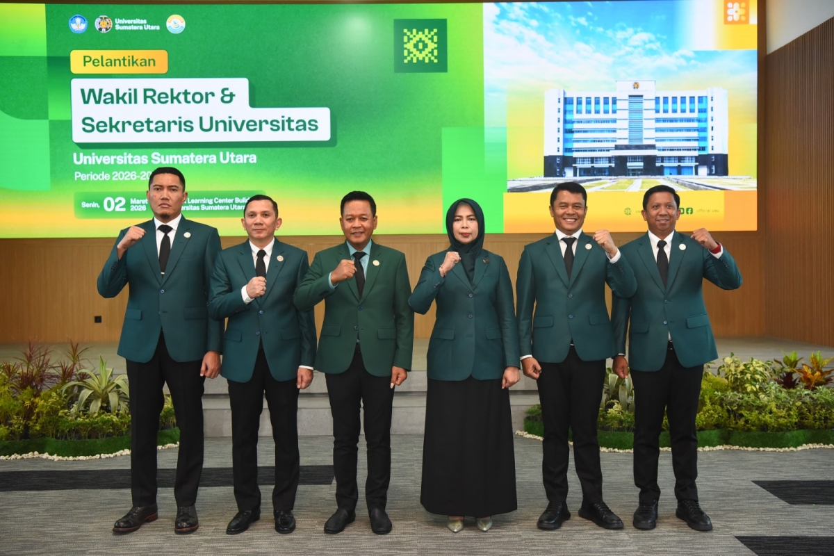 Lantik Wakil Rektor dan Sekretaris Universitas, Rektor USU Ingatkan Pentingnya Kerja Keras dan Integritas