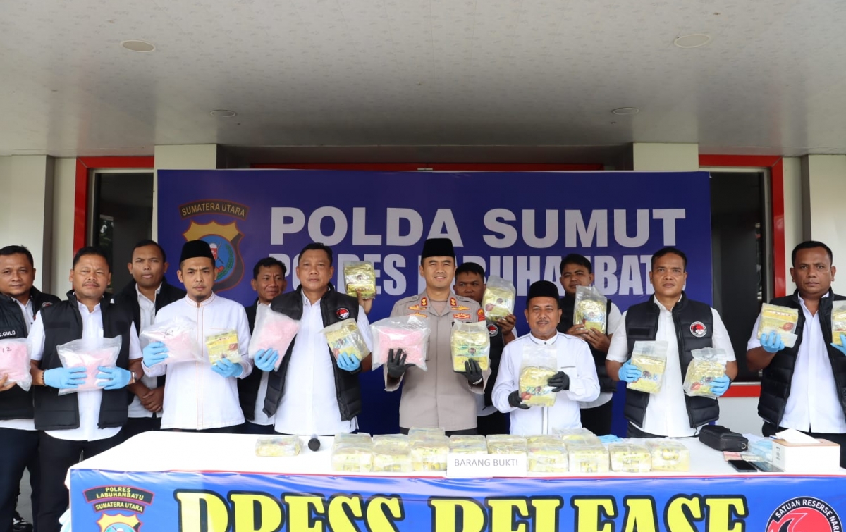 Polres Labuhanbatu Ungkap Peredaran 31,5 Kg Sabu dan 30.000 Butir Ekstasi
