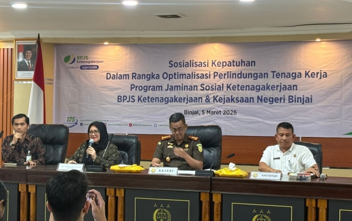 Perkuat Perlindungan Tenaga Kerja   BPJS Ketenagakerjaan-Kejari Binjai Sosialisasikan Kepatuhan Program JHT dan JP