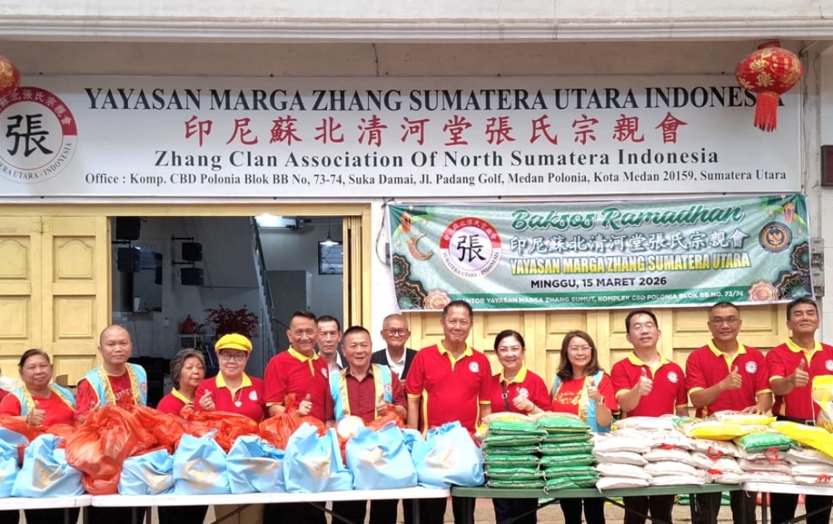 Baksos Marga Zhang Sumut, Bagikan Ratusan Paket Sembako Bagi Masyarakat Jelang Idulfitri 2026