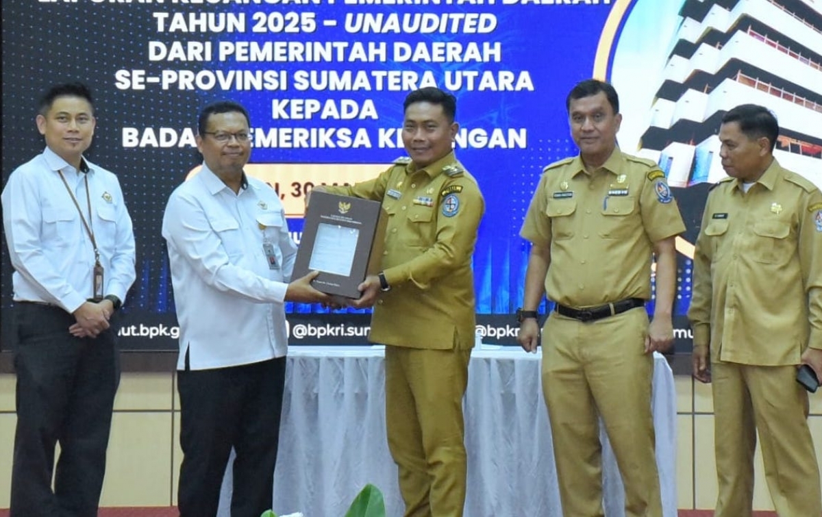 Wakil Bupati Deli Serdang Serahkan LKPD 2025 Unaudited ke BPK Perwakilan Sumut
