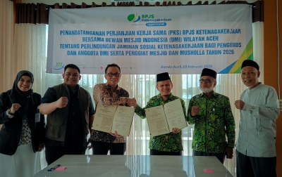 BPJS Ketenagakerjaan dan DMI Aceh Resmi Jalin Kerja Sama Perlindungan Penggiat Masjid