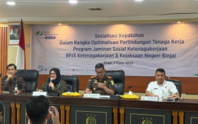 Perkuat Perlindungan Tenaga Kerja   BPJS Ketenagakerjaan-Kejari Binjai Sosialisasikan Kepatuhan Program JHT dan JP