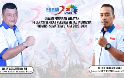 Willy Kembali Komandoi DPW FSPMI Sumut Hingga 2031, Sekretaris Berganti, Ini Susunan Pengurusnya
