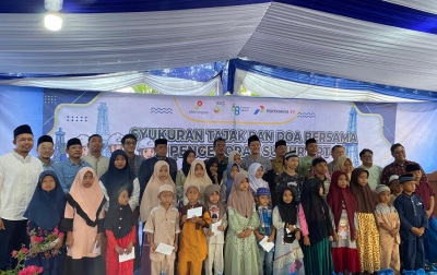 Pengeboran di Momen Ramadan, Pertamina EP Pangkalan Susu Gelar Syukuran Bersama Anak Yatim