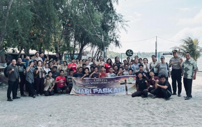 Ibadah PA dan Lomba Sambut Paskah, Siswa SMAN 1 Perbaungan Semarakkan Pantai Wong Rame
