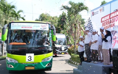 Mudik Aman Berbagi Harapan, PTPN 1 Regional 1 Lepas 3 Bus Mudik Gratis