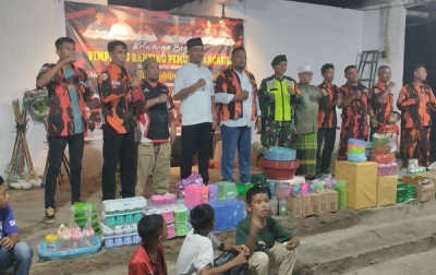 Pemdes Dan Pimpinan Ranting PP  Batugingging Gelar Pawai Obor Dan Lucky Draw