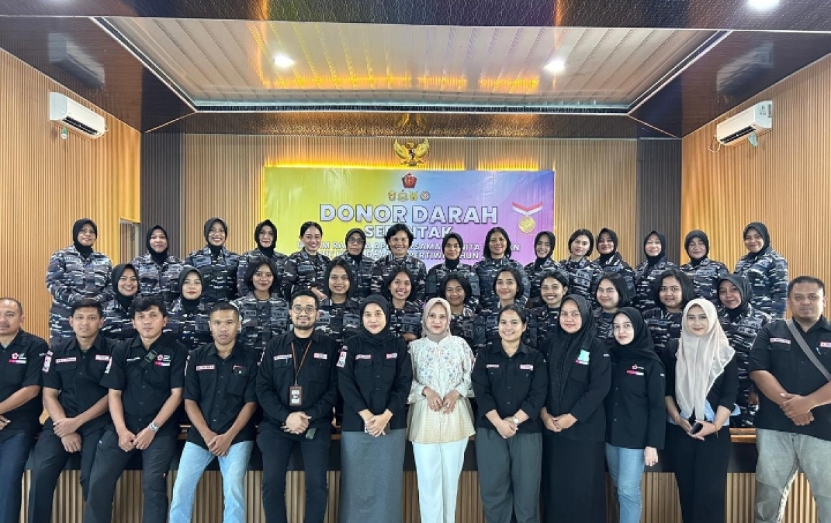 Peringati HUT Dharma Pertiwi, Kodaeral 1 Baksos Donor Darah
