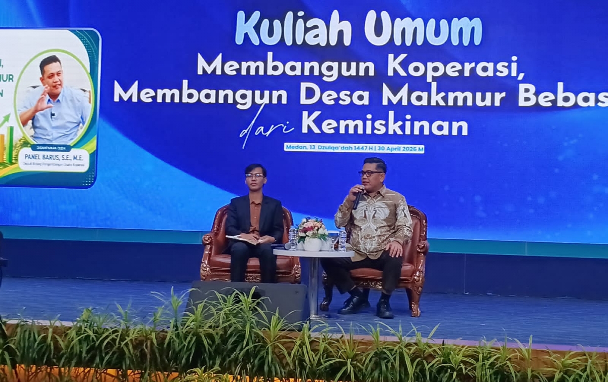Deputi Kemenkop RI Beri Kuliah Umum di UMSU, Bahas Strategi Koperasi Desa Merah Putih