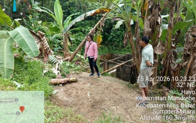 BPBD Nias Barat Tinjau Lokasi Longsor di Desa Hayo, Rumah Warga Terancam