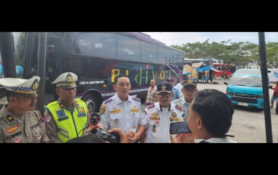 Dishub Sumut berkolaborasi  dengan Ditlantas Polda Sumut dan DPMPTS Sumut