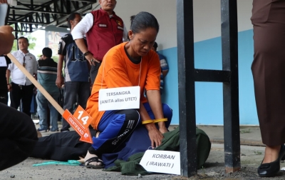 Pasutri di Sergai Peragakan 33 Adegan Pembunuhan Sadis