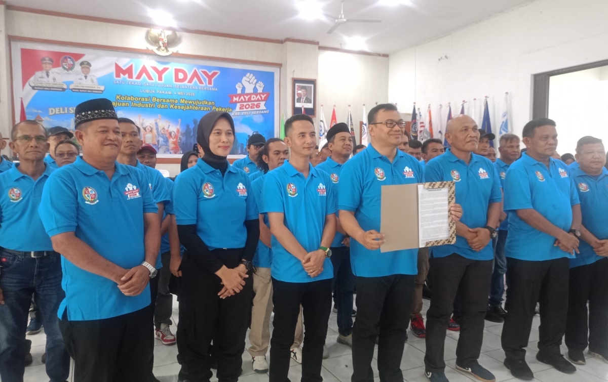 Peringatan May Day di Deliserdang: Bupati Serahkan 500 Paket Beras dan Umumkan Job Fair