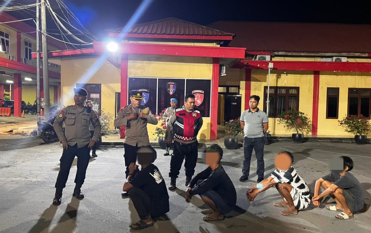 Patroli Gabungan Polres Pelabuhan Belawan Tangkap 4 Pelaku Pungli di Sicanang